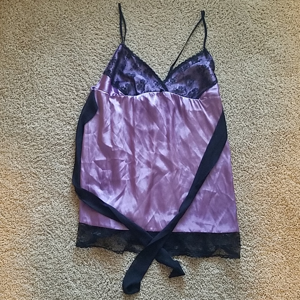 Ambrielle Chemise purple & black slip. Size:Medium